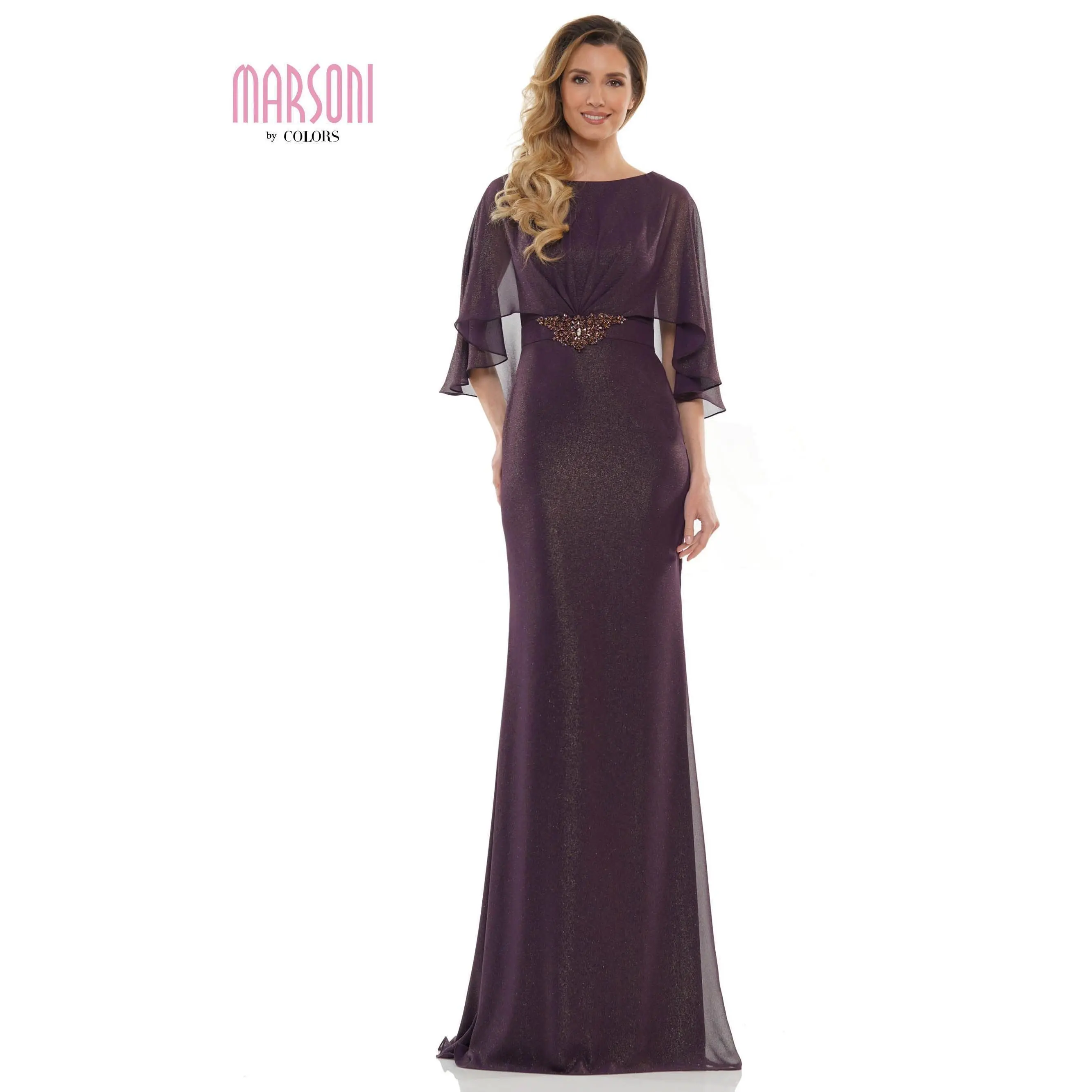 Marsoni by Colors -MV1130 Mermaid Dress With Poncho