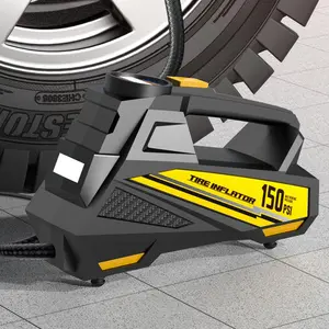 Portable Car Tire Inflator Pump, Car Plug 12V 150PSI Digital Display Corded Air Pump with LED Lighting, Air Compressor for Bike, Car, Motorcycle, Automotive Vehicle Tool