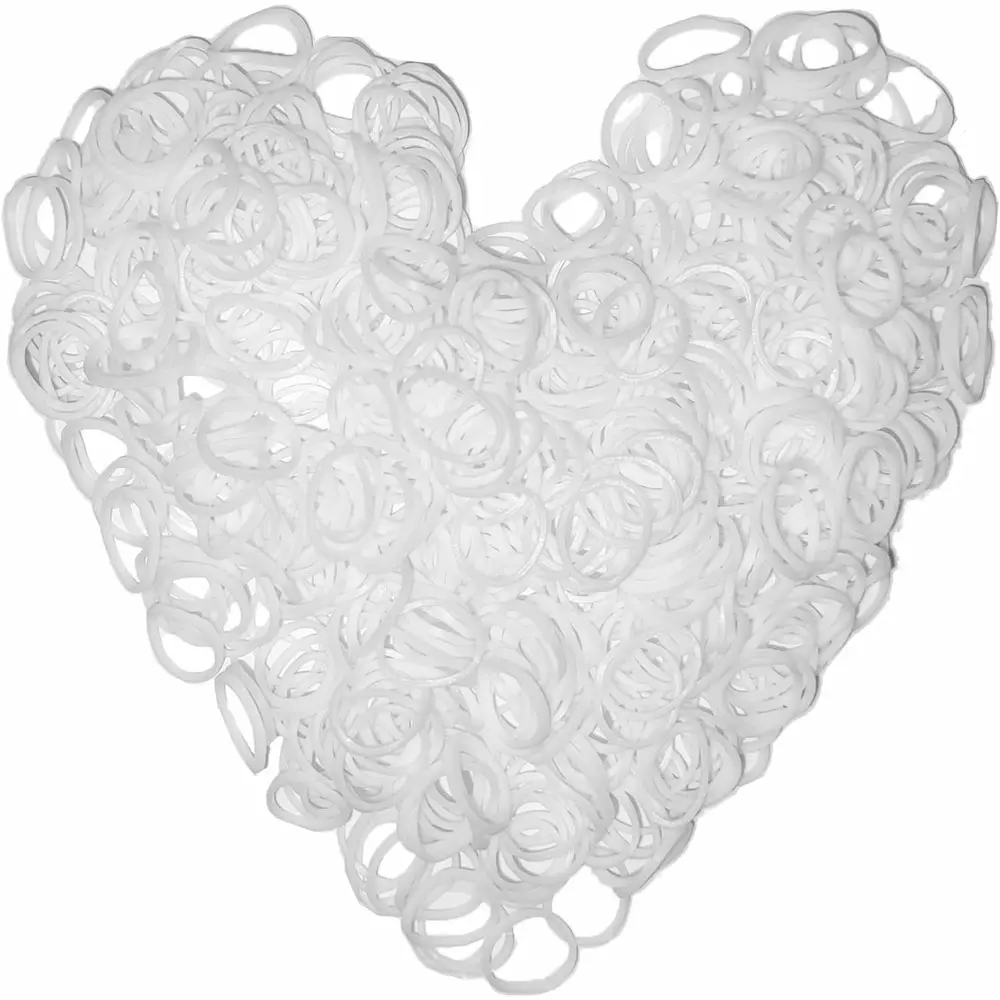 White Super Stretchy Elastic Rubber Mop Band Home Supply - 24 S-Clips, 1 Small Crochet, Compatible with 925 Sets, Ideal for Jewelry Making, Children’s Bracelet Crafting, Bag Pendant Projects, Necklace, Daze