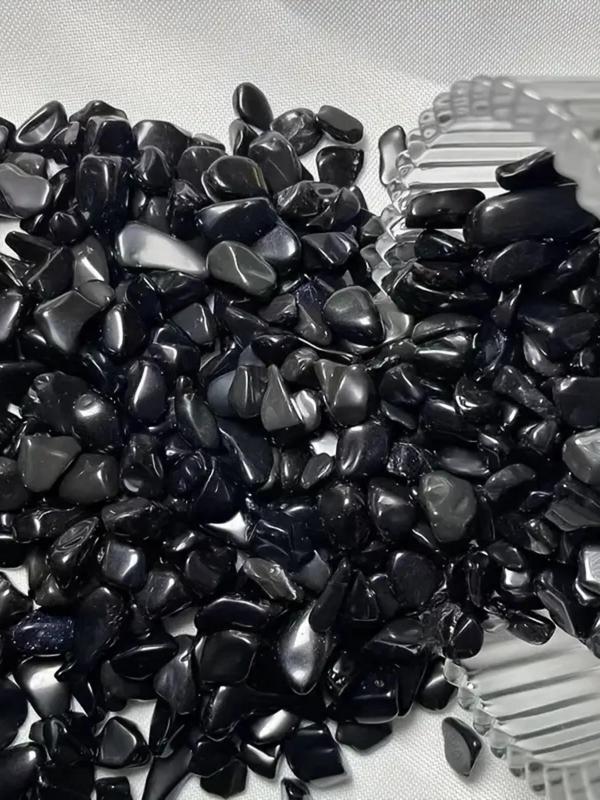 Natural obsidian gravel pack, 100g irregular demagnetized stone, suitable for aquarium, fish tank decoration and vase filling