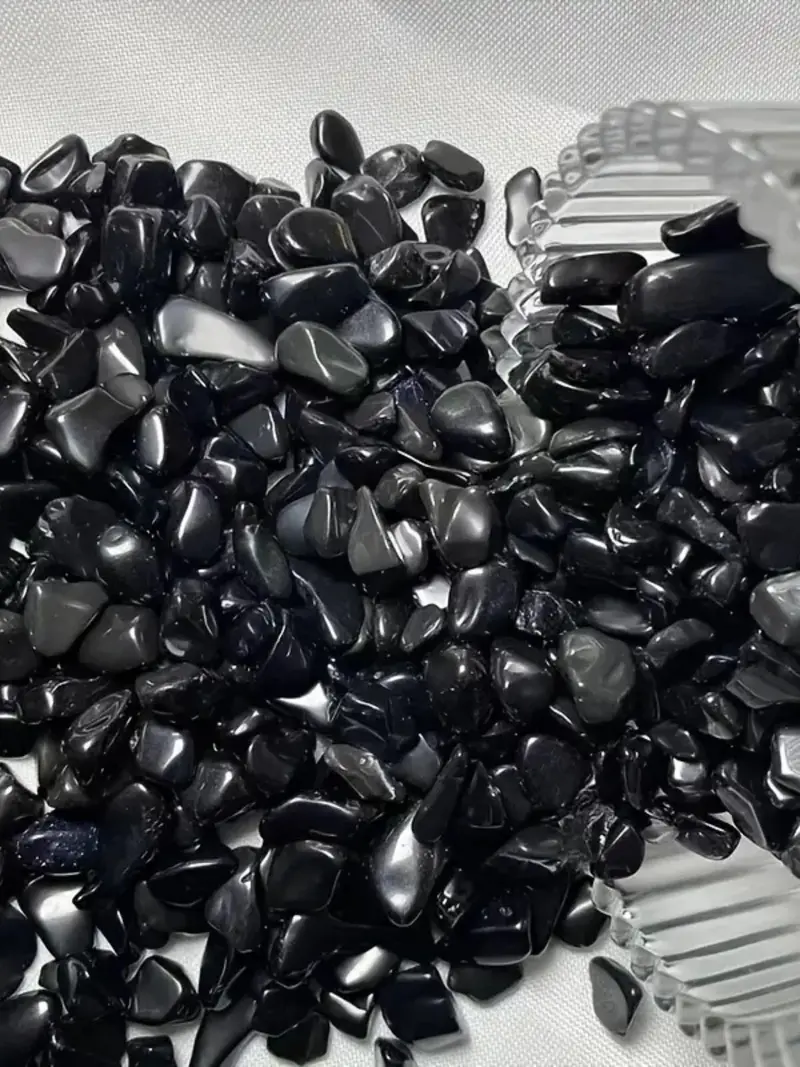 Natural obsidian gravel pack, 100g irregular demagnetized stone, suitable for aquarium, fish tank decoration and vase filling