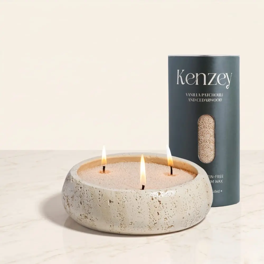 Earthy Pearled Candle