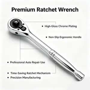 Get the Job Done Faster — Precision 3/8″ Chrome Ratchet with Flex Head!