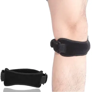 Patella Knee Strap for Knee Pain Relief Support Brace Meniscus Protector Belt Tendonitis Strap for Hiking Soccer Basketball Running Jumpers Knee Tennis Volleyball Squats Black