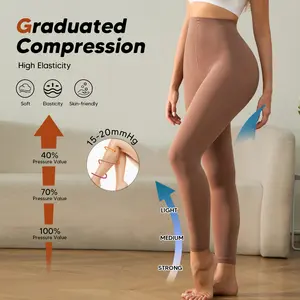 Women's Compression Pantyhose 15-20mmHg Medical Quality Footless Support Stocking Compressive Tights Shapewear Casual Multiple color