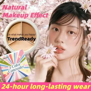 Concealer, Three-Tone Waterproof, Satin Luminous Moisturizing Concealer, Full Coverage for Imperfections and Dark Circles, Neutralizes Makeup for a More Natural Look, Smooths Dull Skin, Vegan & Cruelty-Free, 13.5g/0.47oz
