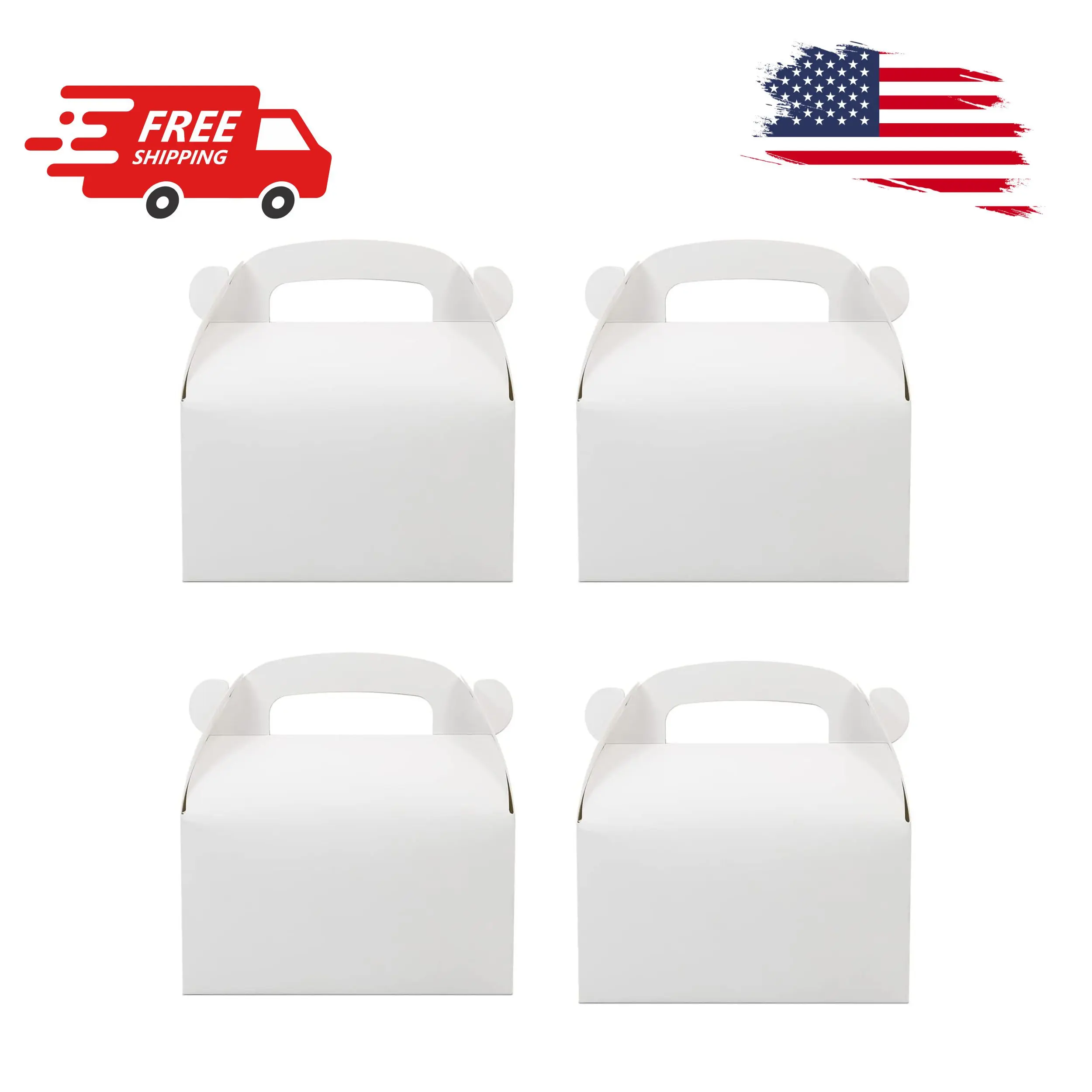 30-Pack White Party Favor Treat Boxes, Goodie Gable Paper Gift Boxes