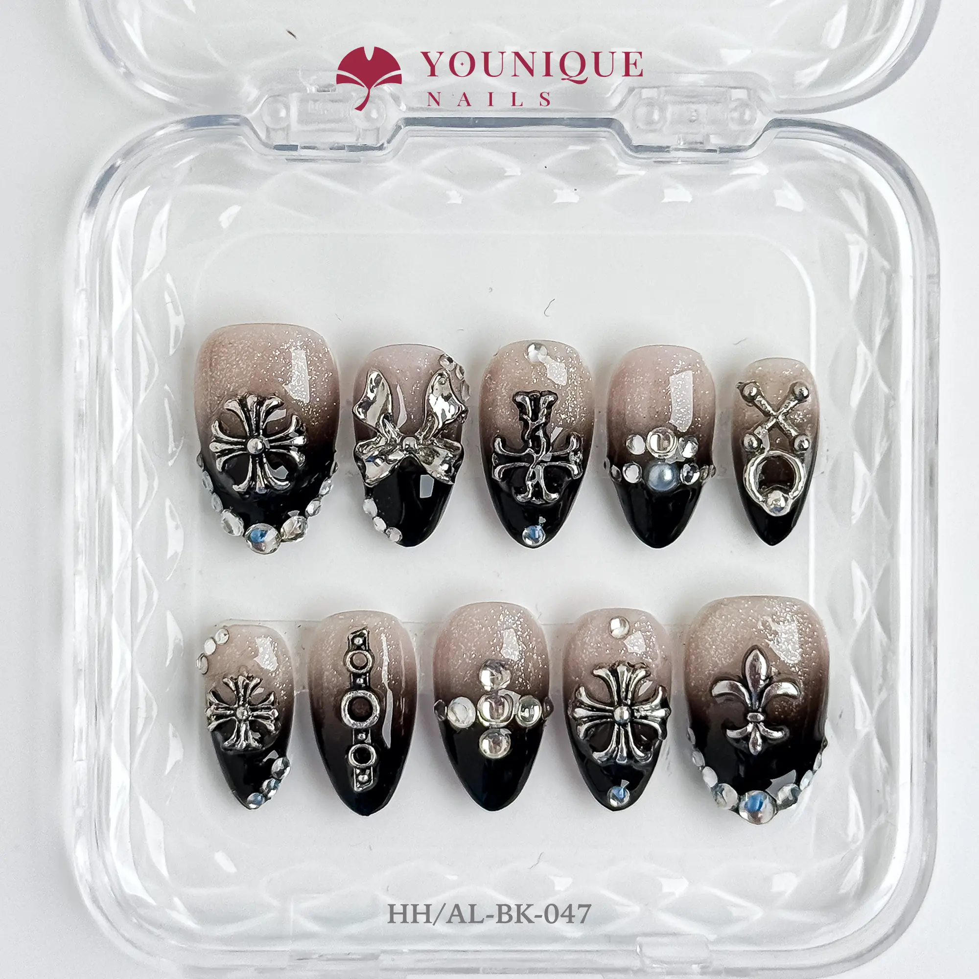 Younique Nails | 10PCS 100% Handmade Press-On Nails | Reusable Colorful Art acrylic stylish 3D, Manicure Art, Nail Art Products