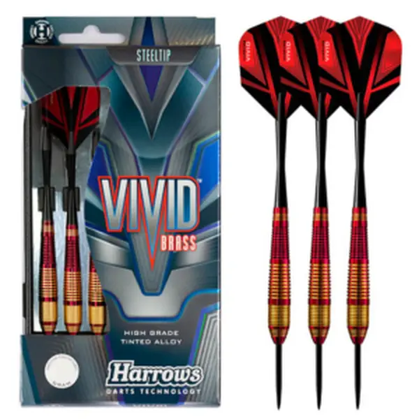 Harrows Darts Steel-Tip Darts - Brass Finish, Nitro-Coated Surface, Bold Look, Dart Pins
