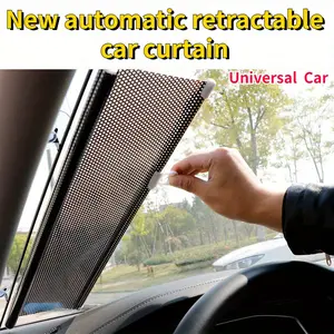 Universal Car Automatic Roller Blind Sunshade Car Heat Insulation Curtain Car Front Gear Automatic Retractable Sunshade Sunshade