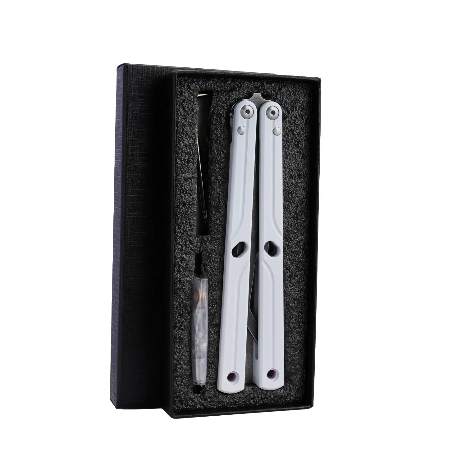 1-Set Pure White Aluminum Alloy Outdoor Practice Trainer Hand Tool - Lightweight Non-Sharp Stainless Steel Blade Outdoor Practical Tool for Skill Learning, Lightweight Tools