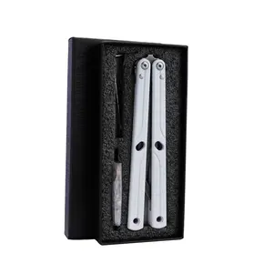 1-set Pure White Aluminum Alloy Outdoor Practice Trainer Tool - Non-Sharp Stainless Steel Blade Hand Tool for Skill Learning