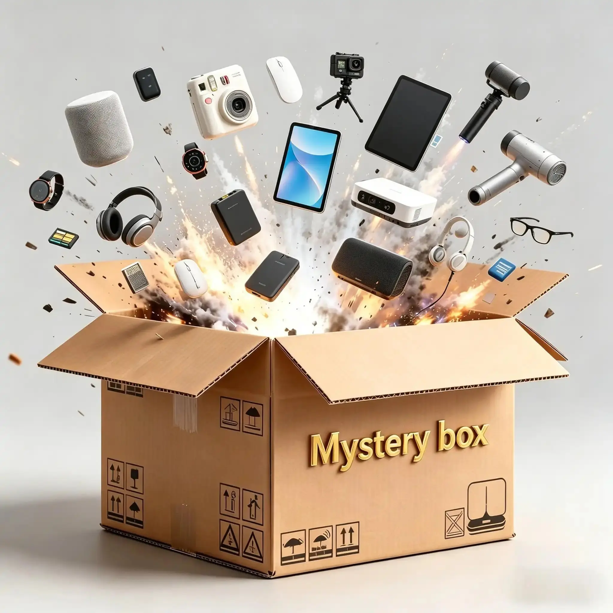 Lucky Tech 3C Mystery Box Unbox Random High Quality Notebook Computers Wireless Earphones Fast Chargers Mechanical Keyboards And Other Useful Daily 3C Electronic Products Perfect For Personal Use Or Holiday Gifts