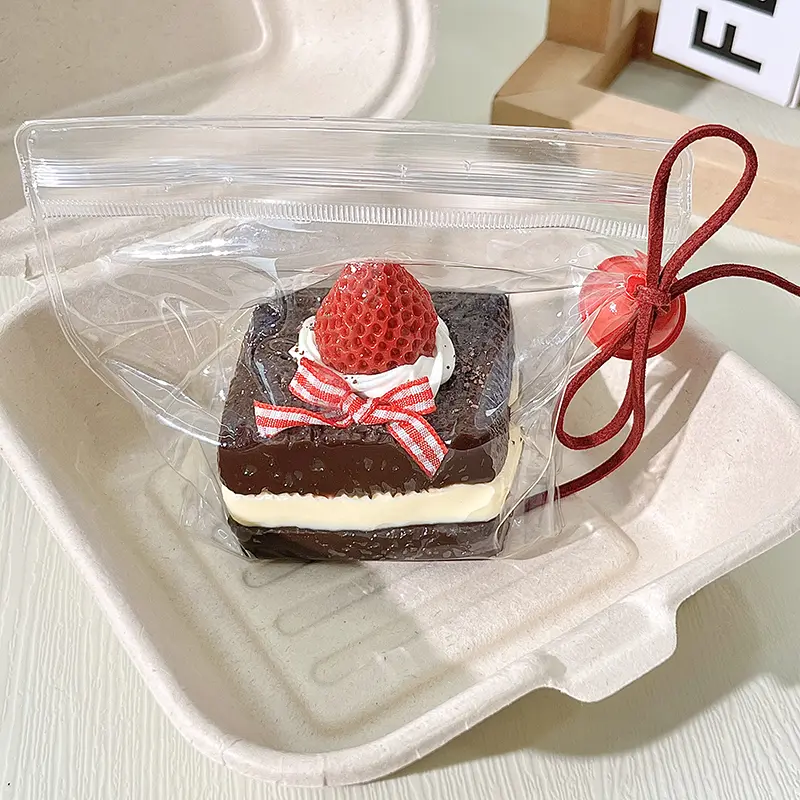 【Buy 3 Get 1 Free】Square Strawberry Sandwich Cake Squishy Toys, Food-Grade Silicone Slow Rising Handmade Non-Toxic Soft Squeeze Sensory Toys with Thick Creamy Slime Texture for Stress Relief