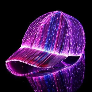 New LED Fiber Optic Light Up Hat Glow Baseball Cap for Bar Club Rave Party Hip Hop Unisex Flashing Streetwear Sports & Outdoor Hats,summervibes