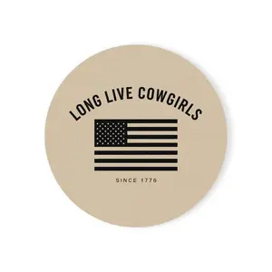 Long Live Cowgirls Cork Back Coaster | American Flag, Since 1776 | Patriotic Home Decor, Western Gift Cowgirl Gift, Country Girl Aesthetic, Rodeo Gift, Nashville Bachelorette Gift, Western Home Decor
