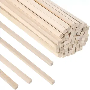70 count 1/4" x 12" Balsa  Sticks, Square Dowel Rods  Furring Strips Hardwood Sticks for Crafts DIY Projects Models Making