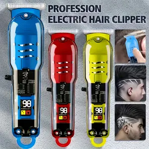 DEBARK Professional LED Display Hair Clipper with Stainless Steel Blade USB Fast Charging 4 Guide Combs Cordless & Wired Use Home Barber Kit for Fades Beard Bald Head