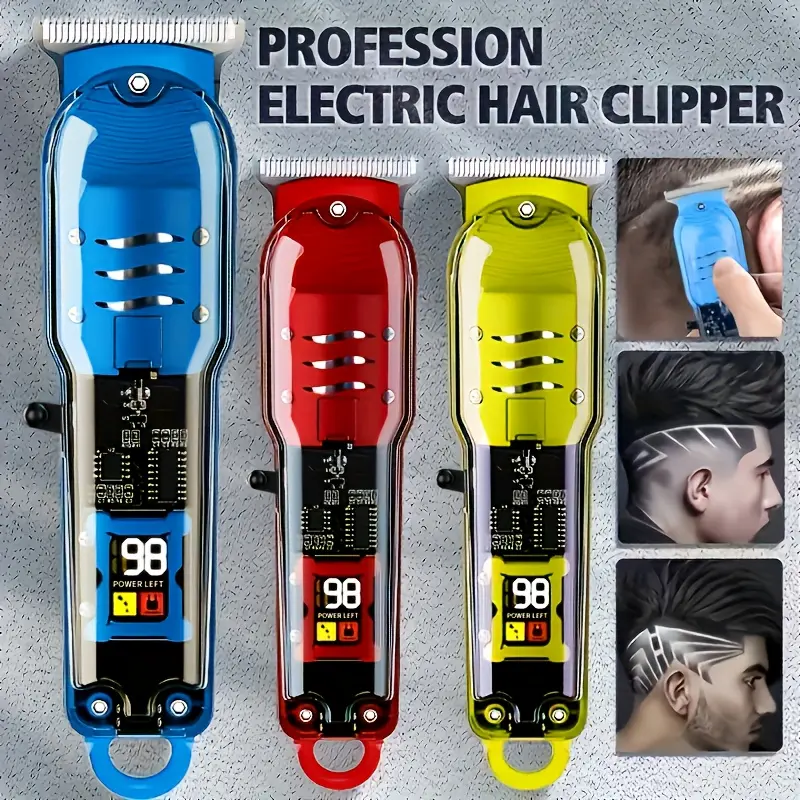 DEBARK Professional Hair Clipper, Lightweight & Cordless Haircutting Kit for Men with LED Screen, USB Fastcharging and 4 Guide Combs