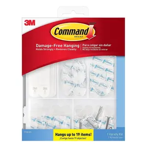 Command Damage Free Hanging Hook, Clear - Pack of 53