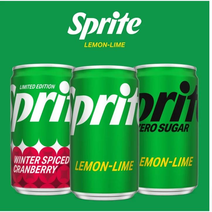 Sprite Lemon Lime Mini Soda Pop Soft Drink, 7.5 fl oz, 10 Pack Cans