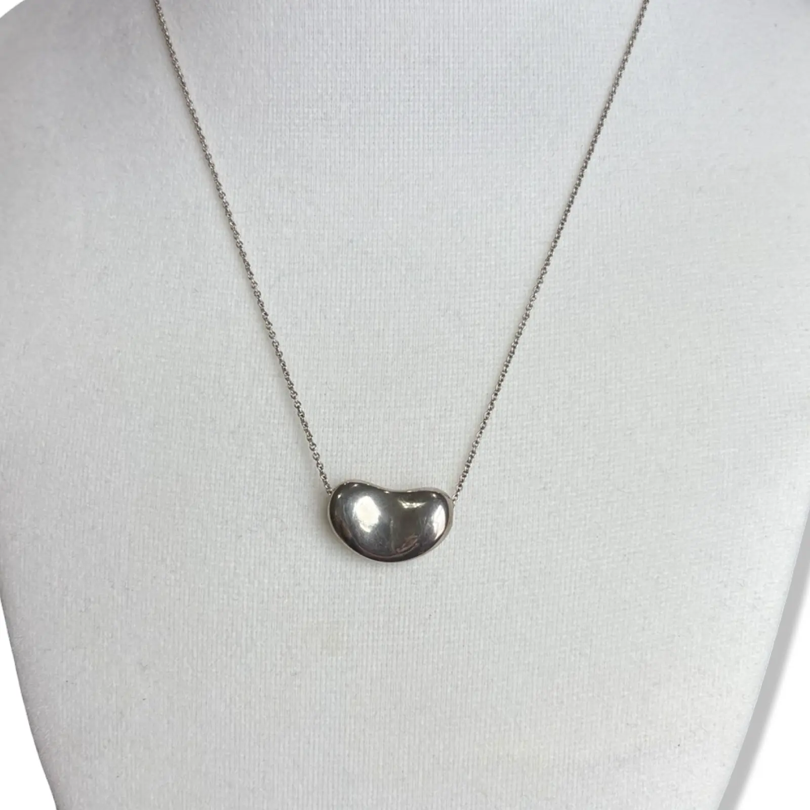 Pre-owned Tiffany & Co Sterling Silver Medium Bean Necklace TIF1032