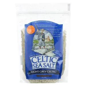 Light Grey Celtic Coarse 1 lb Sea Salt for Seasoning and Cooking - Flavor Organic Bag
