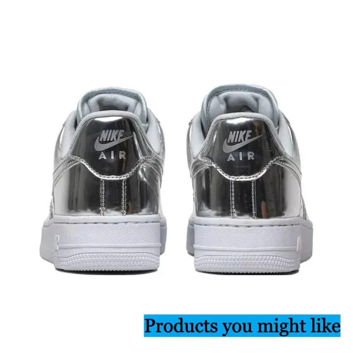 Vintage Unisex Shiny Metallic Silver Low-Top Sneakers, Mirror-Like Reflective Upper, Crisp White Thick Rubber Sole, Street-Wear Lace-Up Trainers with Original Matched Shoe-Box (Brand-New, Sports Collectible Accessory)