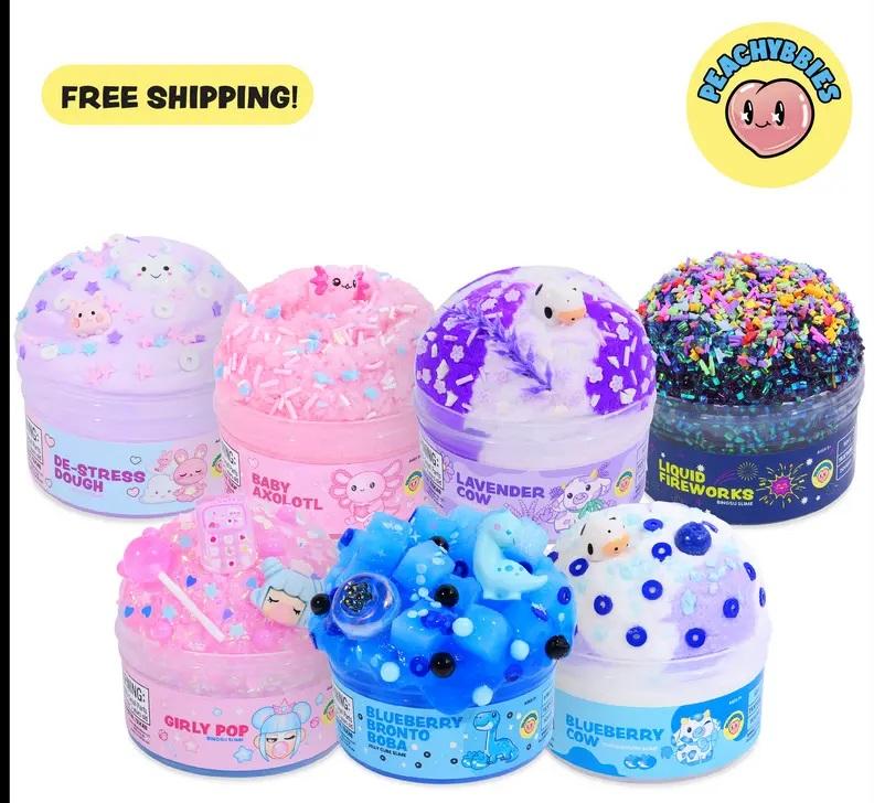 PEACHYBBIES: Choose Your Slime - Premium Scented, 4oz., ASMR, Stress Relief, Fidget Toy, Best-Selling Cloud, Cloud Dough, Bingsu, Butter Slimes - NEW TOYS 2025