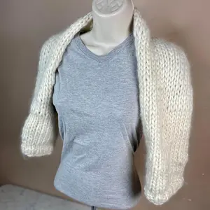 White knit shrug sweater
