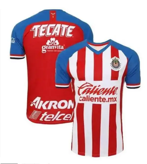 Chivas Guadalajara 2019/20 Soccer Jersey – Classic Red White Fan Shirt, Full Logo Design, Liga MX Football Replica Jersey for Supporters & Match Day Wear