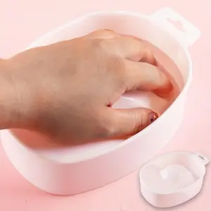 1pc Nail Art Soaking Bowl Manicure Soak Off Dish, Easy-to-Clean, Durable Plastic, Single Layer Geometric Polish Remover Bowl, Hand Soaking Basin for Nail Care Tools and Accessories, Manicure Tools