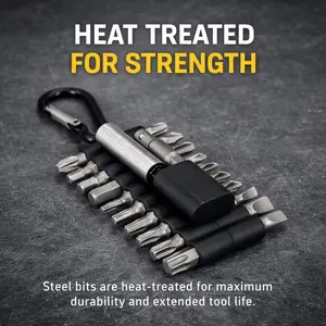 Portable Keychain Screwdriver Bit Set, Heat Treated Steel Multi-Bit Screwdriver Kit with Carabiner, EDC Pocket Tool for DIY, Home Repair, Outdoor & Emergency Use