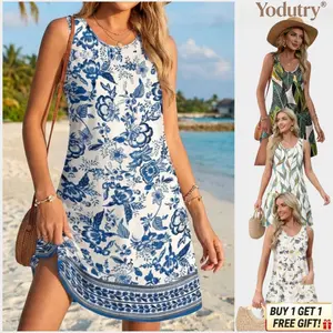 Women’s Casual Summer Dress| Loose Fit V-Neck Sleeveless Dress with Pockets