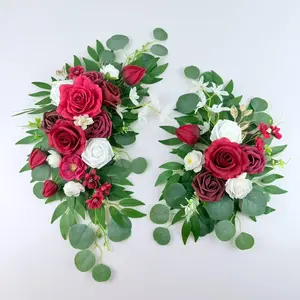 Vintage Forest Style Artificial Rose Party Photography Background Decoration, Elegant Floral Backdrop for Events and Photoshoots