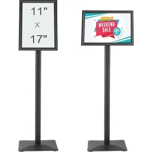 VEVOR Pedestal Sign Holder, 11x 17 Inch Vertical and Horizontal Adjustable Poster Stand, Heavy - Duty Floor Standing Sign Holder with Metal Base for Display, Advertisement, and Outdoor, BlackVEVOR Super Brand Day