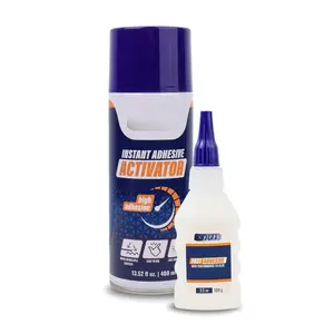 Ca Super Glue (3.5 Oz) with Activator  (13.5 Fl Oz) Set,  Adhesive/Cyanoacrylate Glue   Activator for Woodworking, Plastic, Rubber, Granite, DIY  Industrial, (1 Pack)