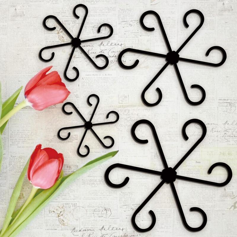 4 Pcs Plant Stem Support Reusable Plant Growth Accessories Different Sizes Climbing Plant Stakes for Indoor Plants to Decorative Black