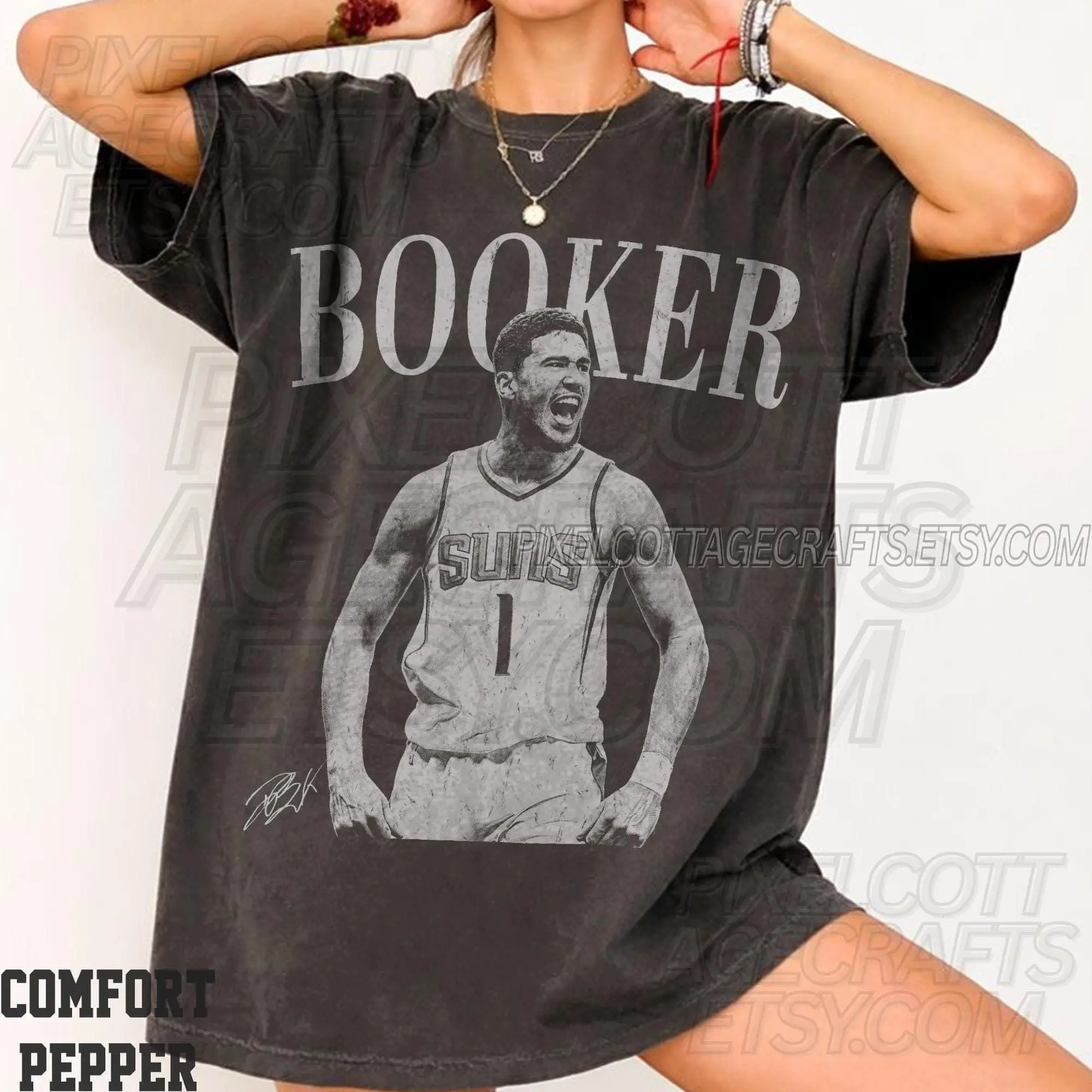 Booker Vintage Comfort Colors Shirt, Phoenix Basketball, Game Day Tee, Gift For Fans