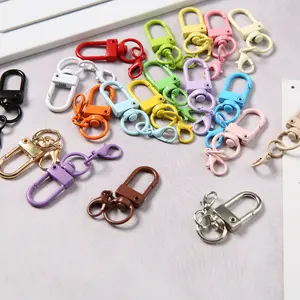10/50/100 pcs Colorful Carabiner Clasp Key Chain Rotating Keyrings for DIY Key Chain Bags Pendants Accessories