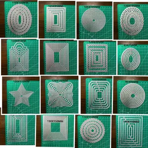 2026 New Square Rectangle Circle Scrapbook Metal Carbon Steel Cutting Die, Silicone Embossing Engraving Cutter Mold, DIY Supplies