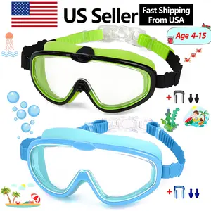 Sharkite Kids Swimming Goggles Wide Angle Anti-fog UV Waterproof Leakproof Boys and Girls Swimming Goggles for 3-15 years old
