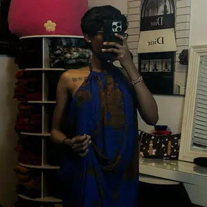Rebel Blue Ombré Kenyan Handmade Backless Deras - Unique Design with Gradient Color East African Halter dress.