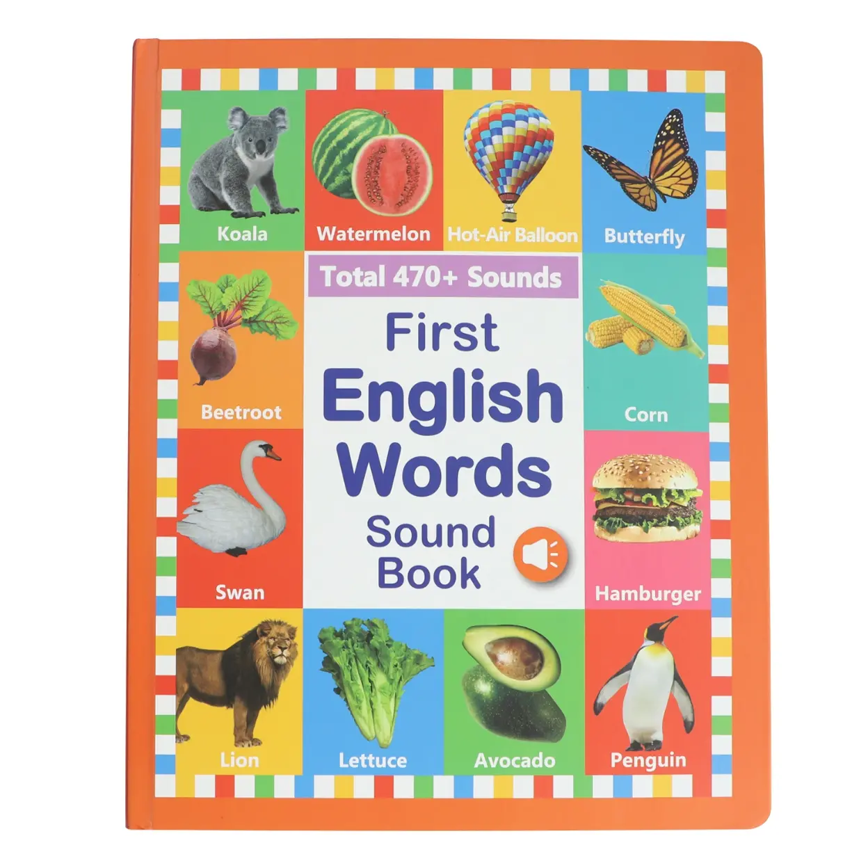 Baby’s first English audio book for toddlers — 470+ speech segments, fun word games and bilingual toys, educational language learning, perfect gift vocabulary flashcards