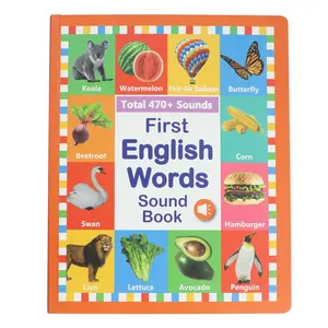 Baby’s first English audio book for toddlers — 470+ speech segments, fun word games and bilingual toys, educational language learning, perfect gift vocabulary flashcards
