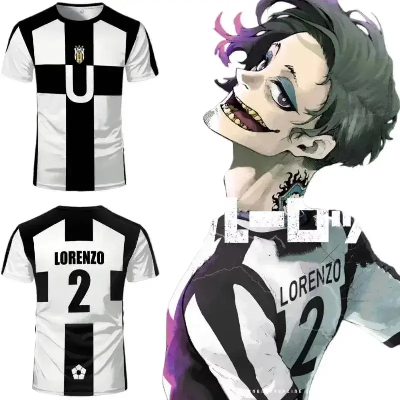 Blue LockAnime Don Lorenzo Cosplay Shirt UBERS Jersey #23 AIKU Cosplay Costumes #13 Barou Soccer Uniform 3D Printing