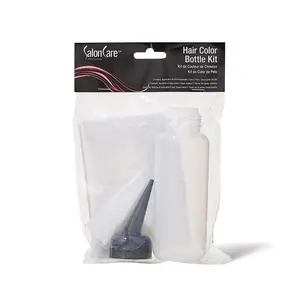 Salon Care Hair Color Applicator Kit, for Liquid Hair Color Application, comes with a Bottle, 2 Pairs of Gloves, and a Disposable Cape