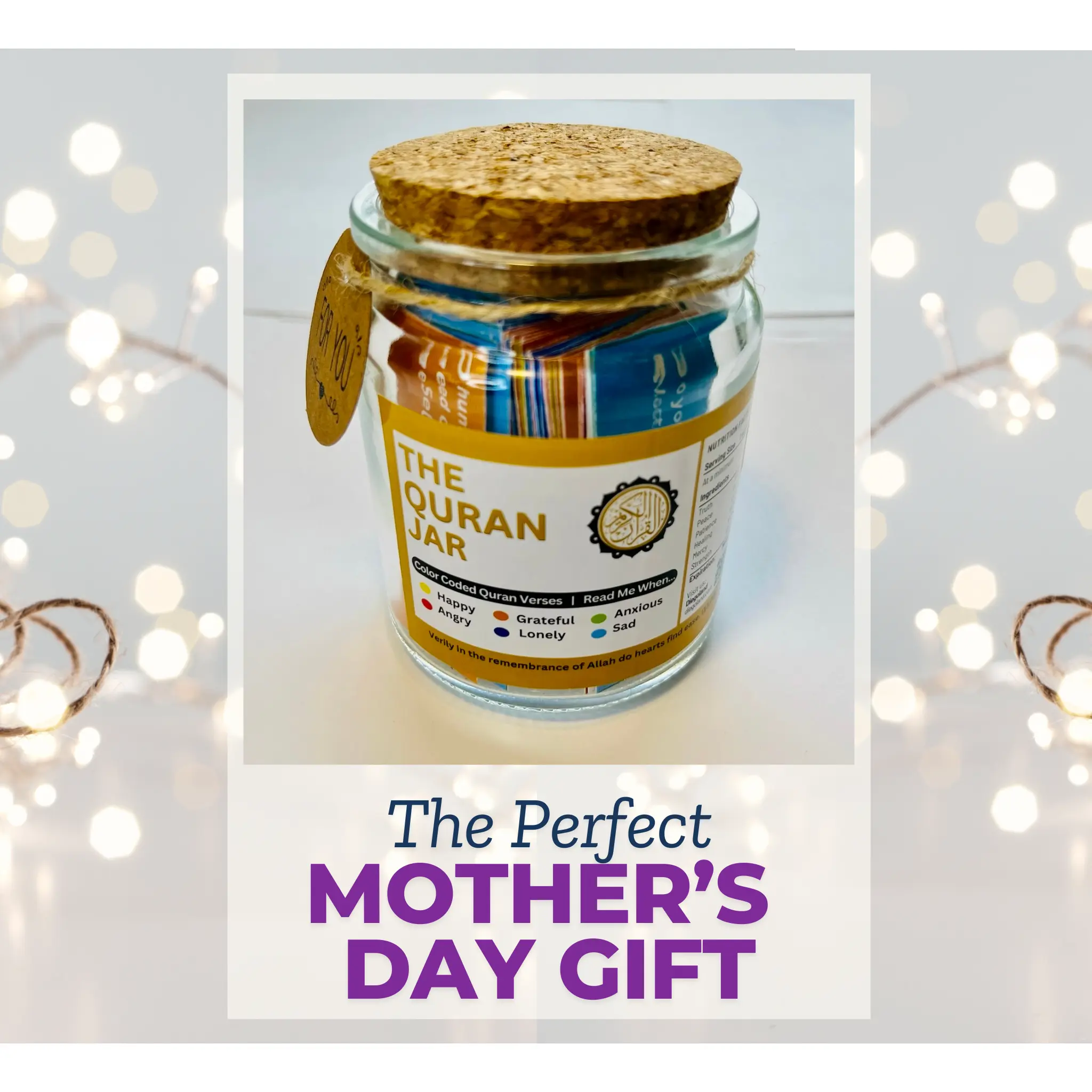 The Quran Jar: Read Me When Color-Coded Quran Verse Jar, Perfect Mothers Day Gift for Muslim Women and Fathers Day Gift for Muslim Men, Graduation Gift, Islamic Gift