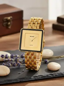 Women's Square Watch, Quartz Movement, Zinc Alloy Strap, 3atm Water Resistant, Elegant Analog Dial, Perfect Gift, Modern Fashionable Wristwatch, Fashionable Watch