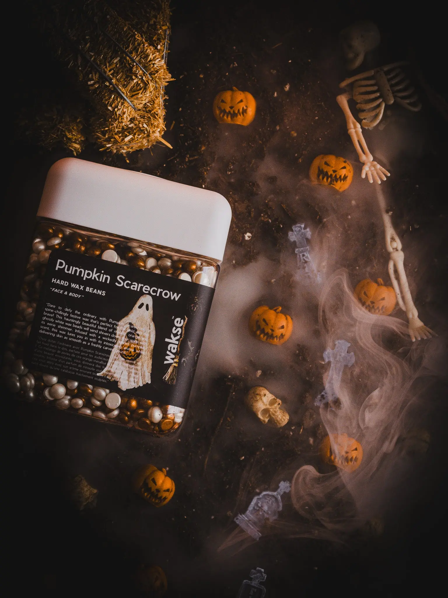 wakse Hard Wax Beans - Pumpkin Scarecrow - Large